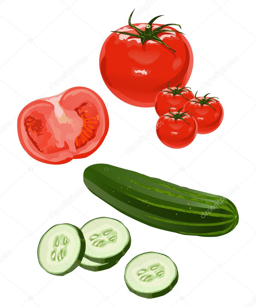 Vegetable clip-arts isolated on white background