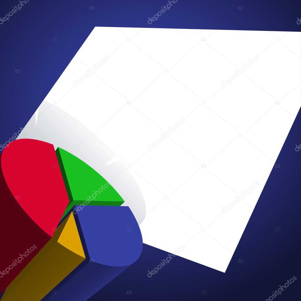Background with a pie chart and white space for text