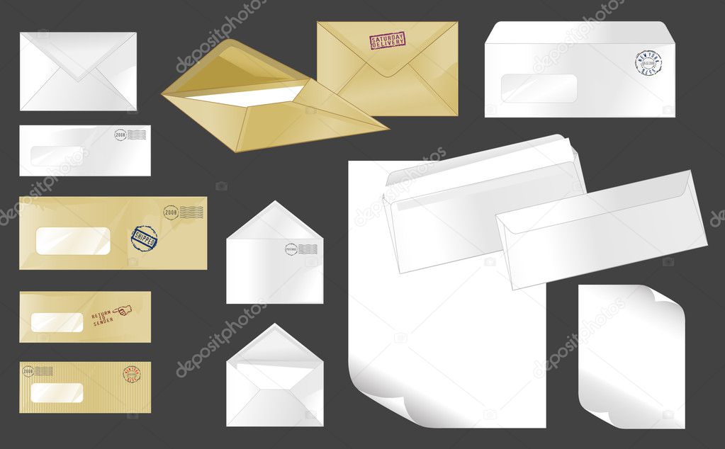 Collection of stamped envelopes with letters