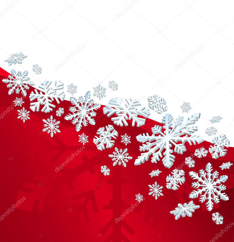 Abstract christmas background with snowflakes and a space for text