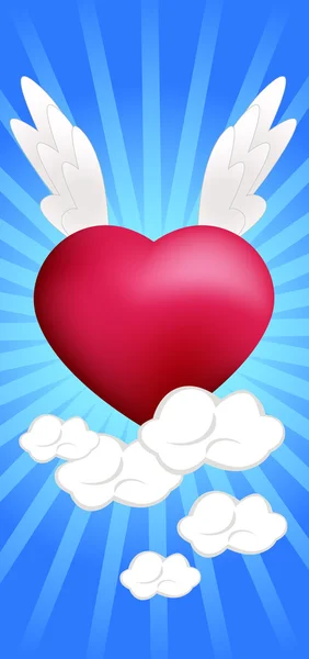 Heart on the Clouds — Stock Vector