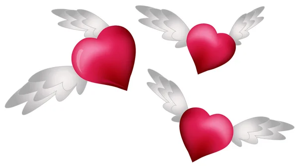 Ιπτάμενες καρδιές — Διανυσματικό Αρχείο