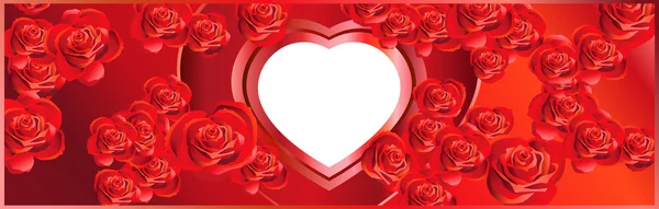 Abstract Ιστορικό Σχήμα Καρδιάς Πλαίσιο Και Τριαντάφυλλα — Διανυσματικό Αρχείο