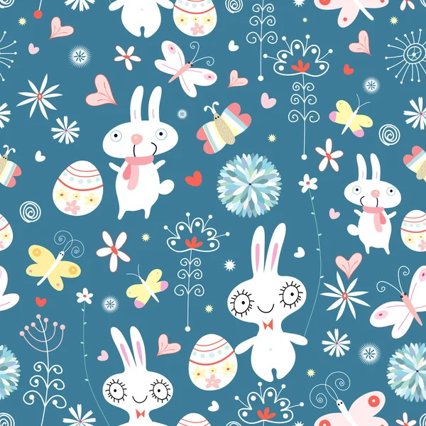 Easter bunnies dokusu — Stok Vektör