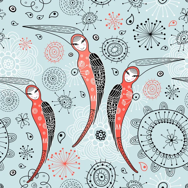 Tekstura jest wspaniałe kobiety ptaków — Wektor stockowy