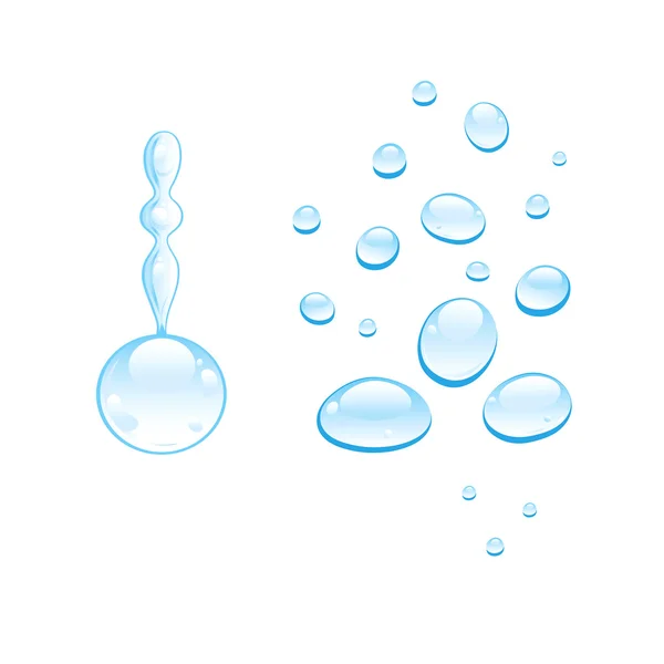 Différentes gouttes d'eau — Image vectorielle