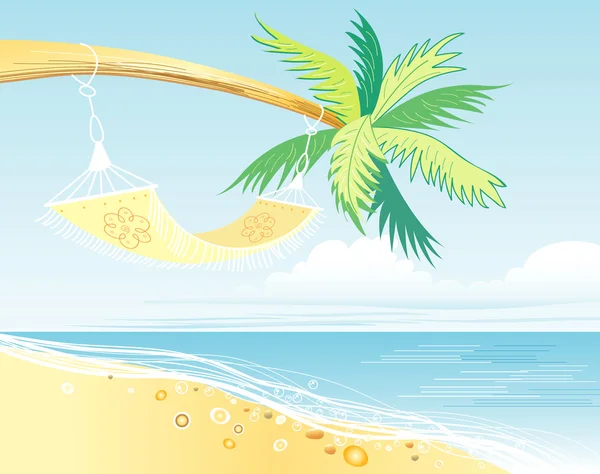 Palm tree by the sea Vector Graphics