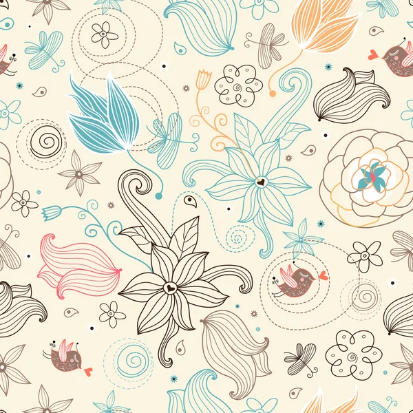 Modèle floral rétro — Image vectorielle
