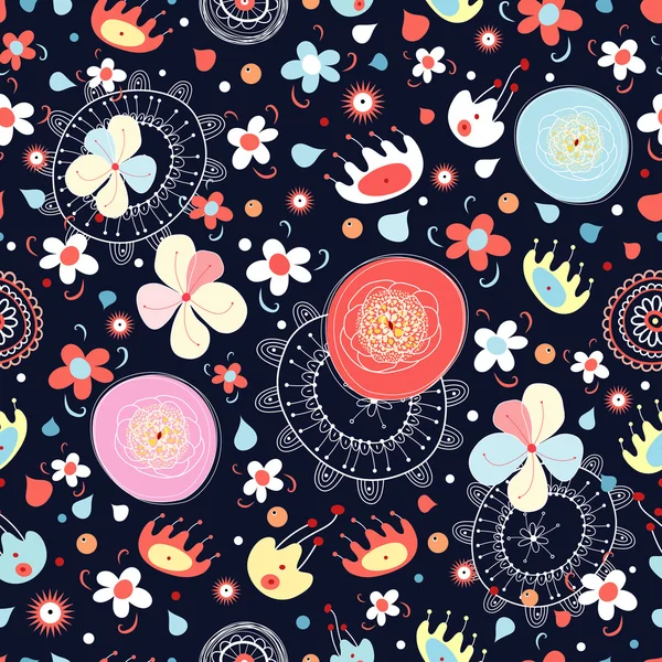 夏の花のパターン — ストックベクタ