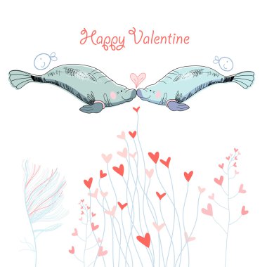 deniz hayvanları öpücük