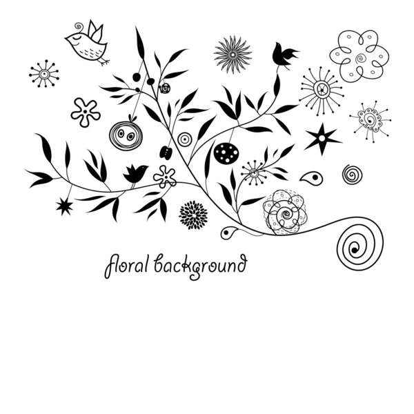 Blumensilhouette Hintergrund — Stockvektor