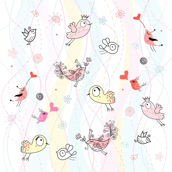 Fond abstrait avec des oiseaux — Image vectorielle