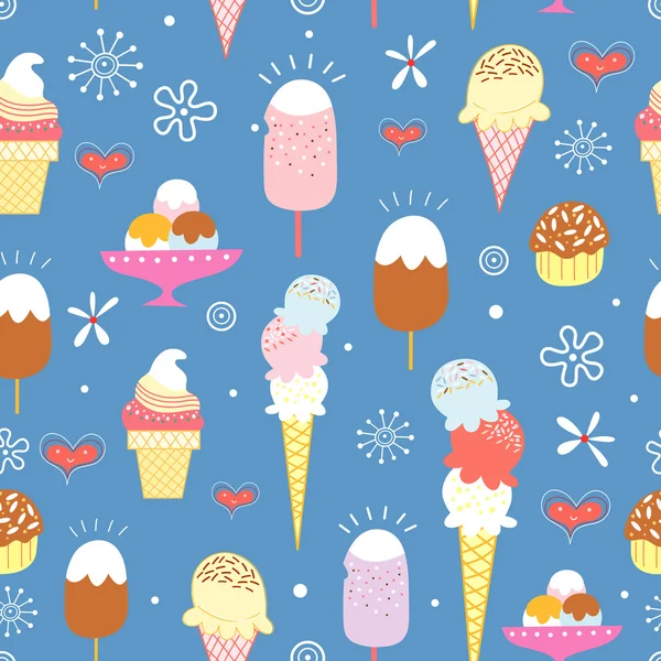 Padrão de sorvete brilhante — Vetor de Stock