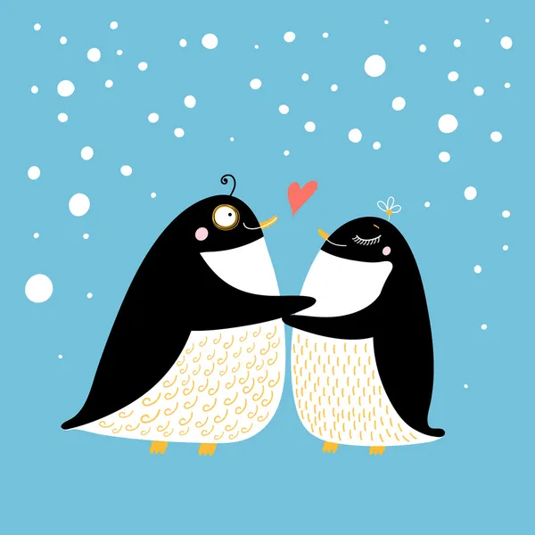 Liefde pinguïns — Stockvector