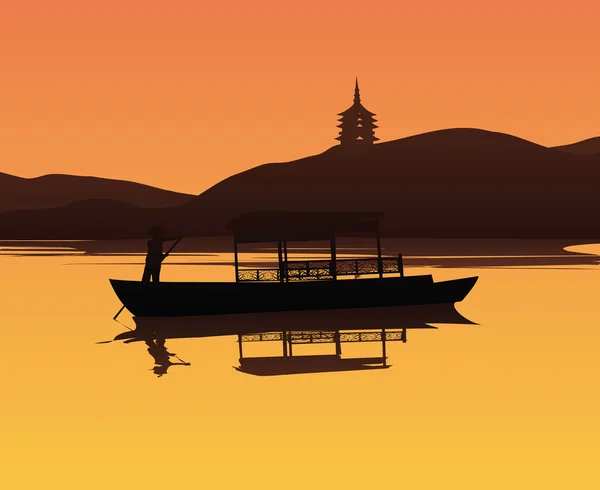 Chinese _ sunset — стоковый вектор
