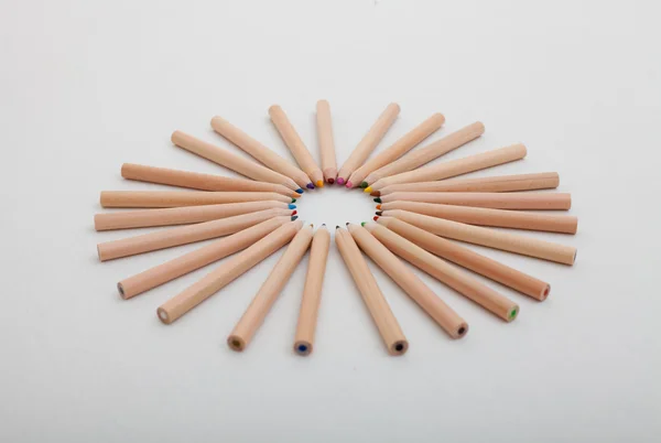 stock image Colored pencils in circle