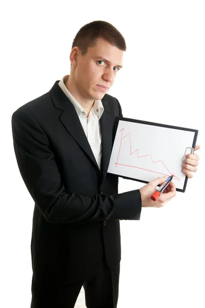 Businessman chart decline — Stock Photo, Image