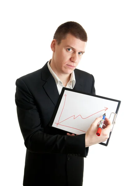 Businessman chart growth — Stock Photo, Image
