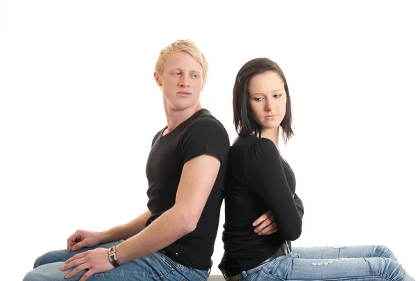 Conflicto de pareja en la espalda — Foto de Stock
