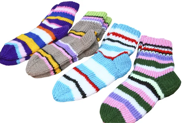 Șosete colorate tricotate — Fotografie, imagine de stoc