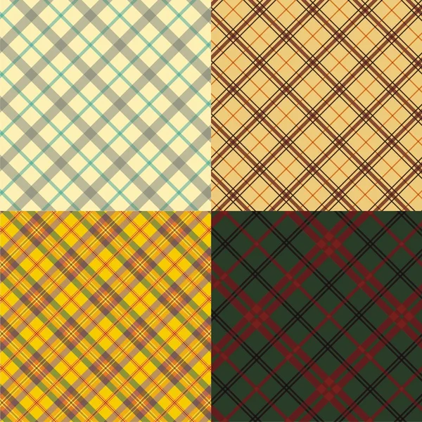 Set Tartán Escocés Sin Costuras — Archivo Imágenes Vectoriales