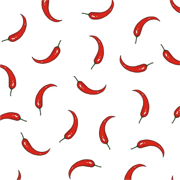 Vector red pepper pattern — Stock Vector