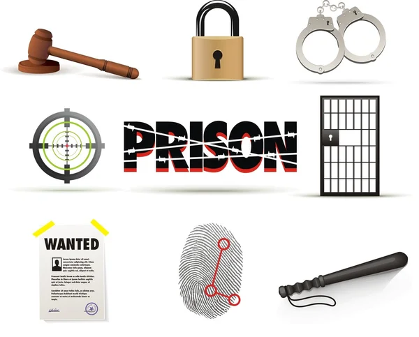 stock vector Prison & crime icon set