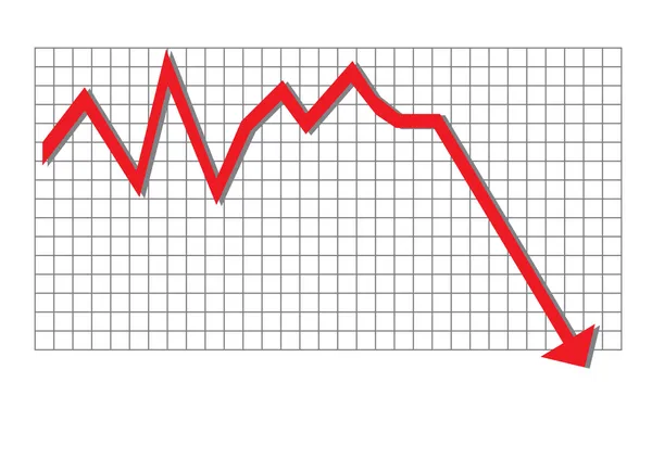 Kırmızı Graphik Aşağı Hareket — Stok Vektör