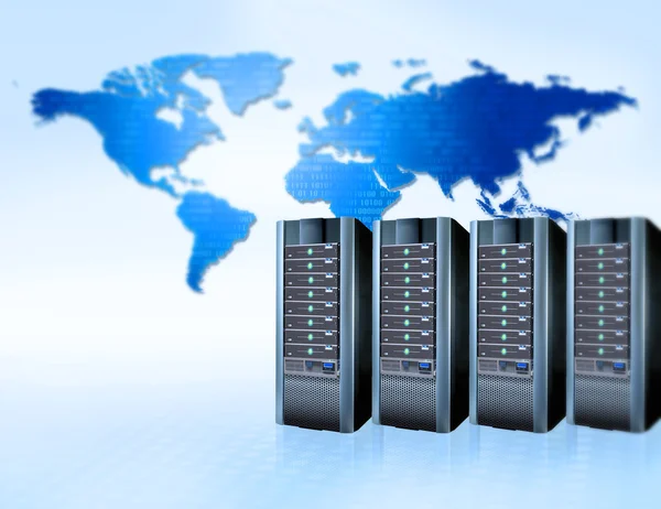 Глобальные Коммуникации Серверы Концепция Интернет Бизнеса — стоковое фото