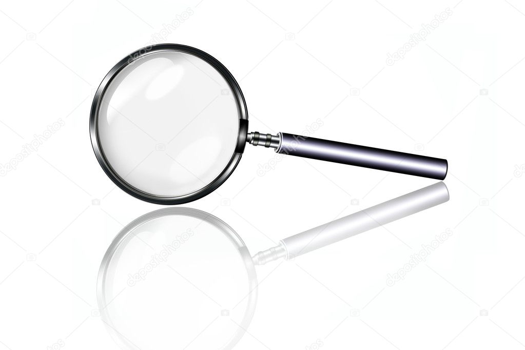 Magnifying glass with shadow