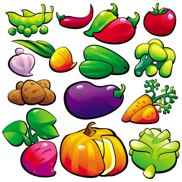 Овочі Дитяча Їжа Ізольовані Фонові Єкти Векторні Ілюстрації Цьому Стилі Стоковий вектор