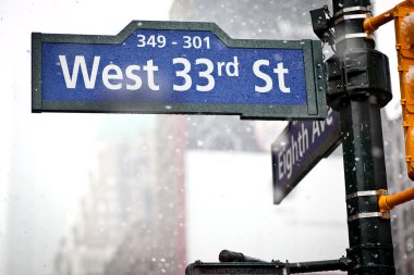 33rd street direction sign clipart