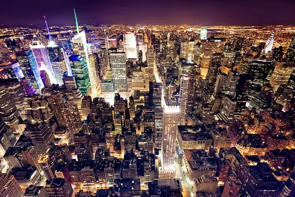 Weergave van manhattan van het empire state building, new york city, — Stockfoto