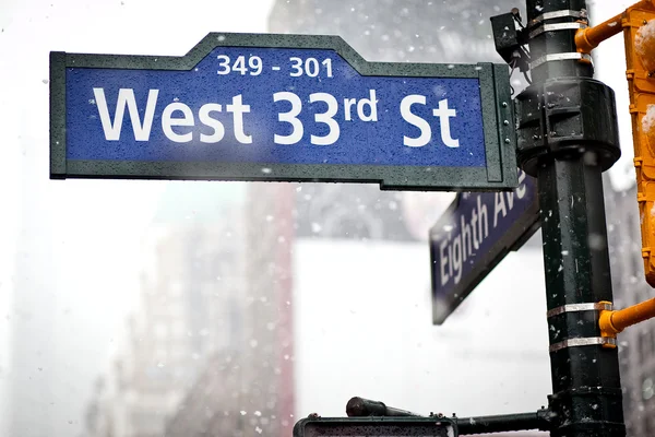Знак направления 33-ей улицы — стоковое фото