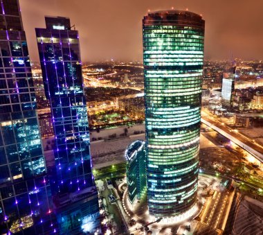 Moskova şehir üzerinde havadan görünümü