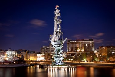 Monument to Peter the Great in Moscow clipart