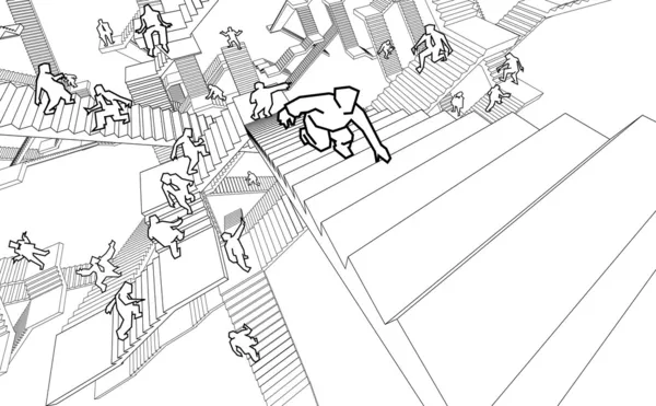 Labyrinthe des escaliers — Image vectorielle