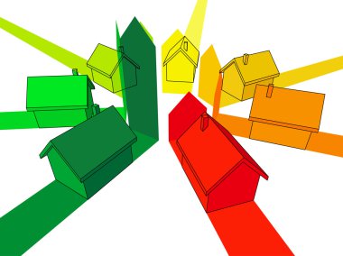 Seven houses clipart