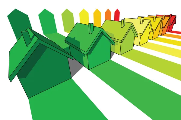 Sept maisons — Image vectorielle