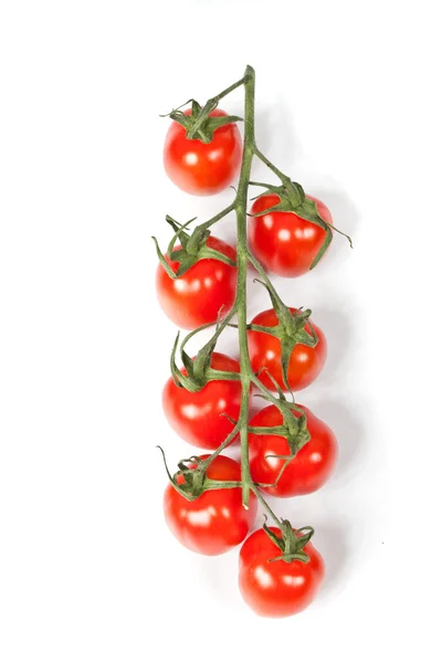 Ντομάτες Κερασιές Απομονωμένες Λευκό Φόντο — Φωτογραφία Αρχείου