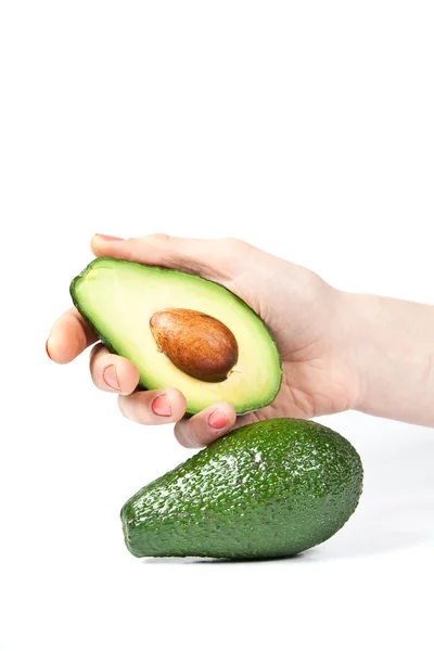 Avocadohälften Auf Palme — Stockfoto