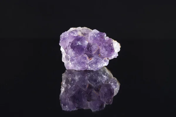 Raw Amethyst Black Reflective Background Royalty Free Stock Images