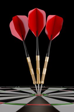 Darts on target clipart