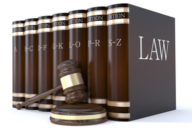 Judges gavel and law books clipart