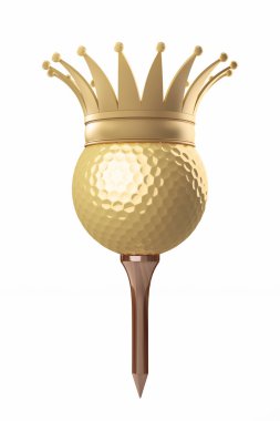 Royal golf ball on a tee