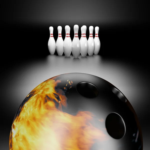 Tűz a bowling golyót — Stock Fotó