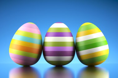 Happy colored Easter eggs clipart