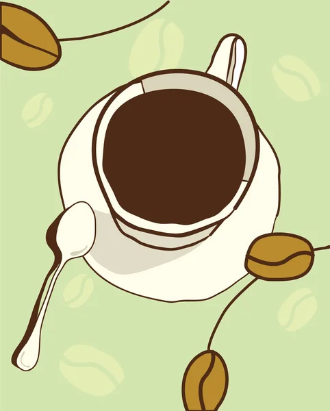 Kopje Koffie Met Abstracte Achtergrond — Stockvector