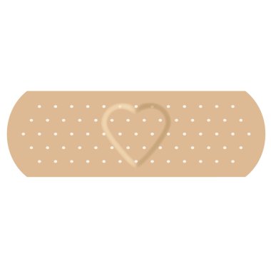 Adhesive bandage with love clipart