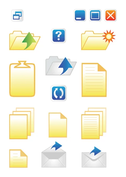 Icons for common computer functions — Stock Vector